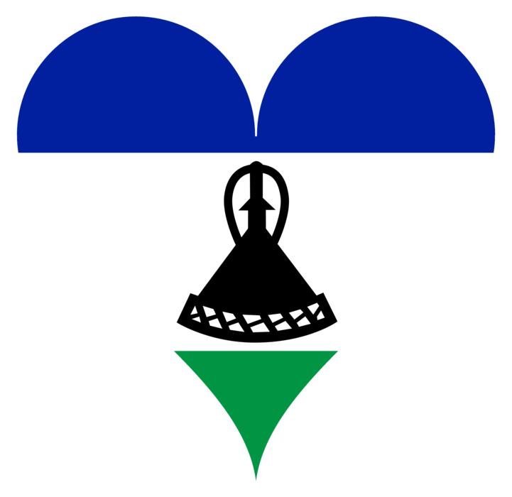 lesotho heart love flag symbol