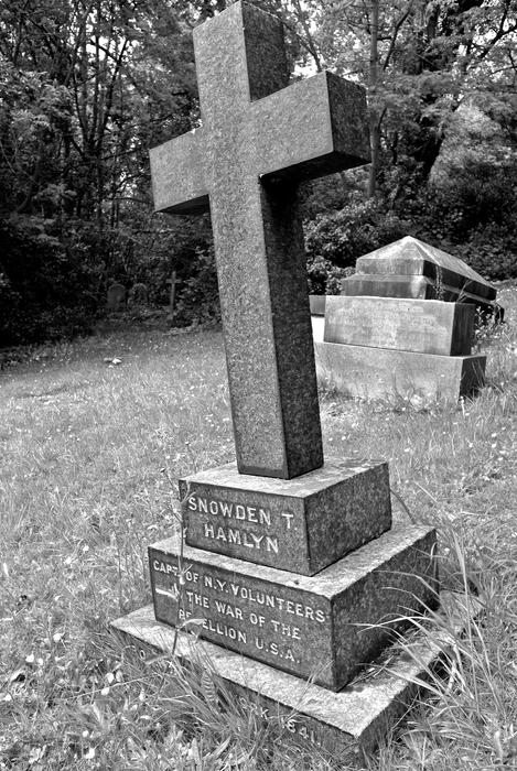 stone tombstone with cross