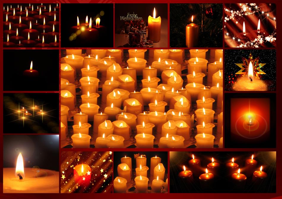 collage of photos of candles