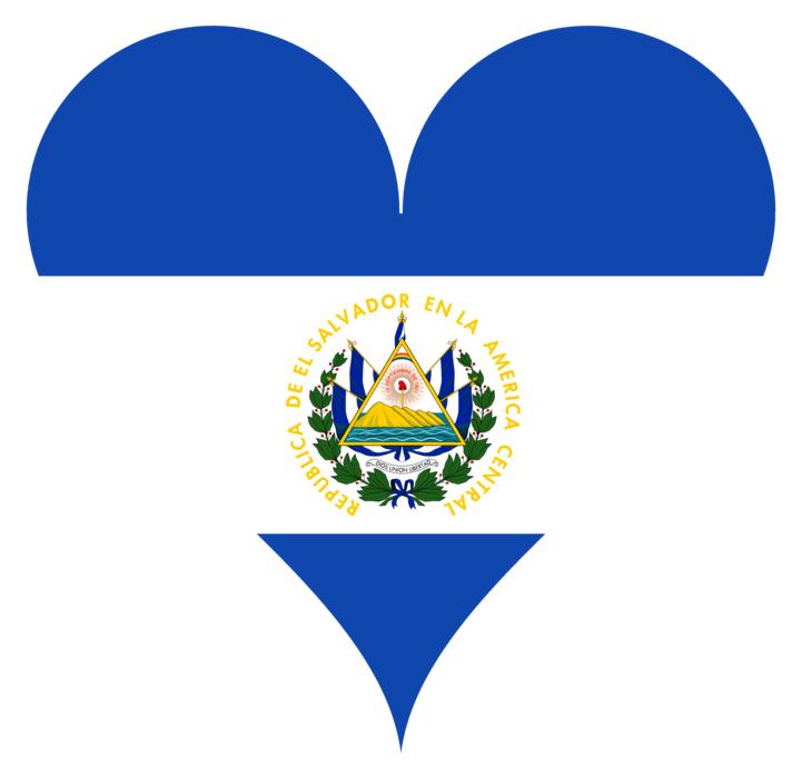 flag heart salvador central america