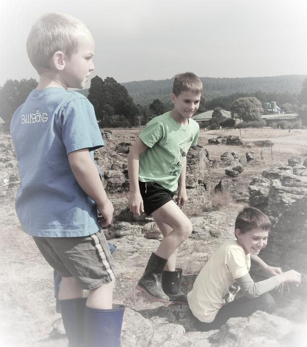 Boys Outside Playing