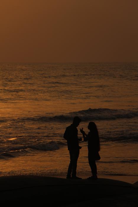 Sea Couple Sunset