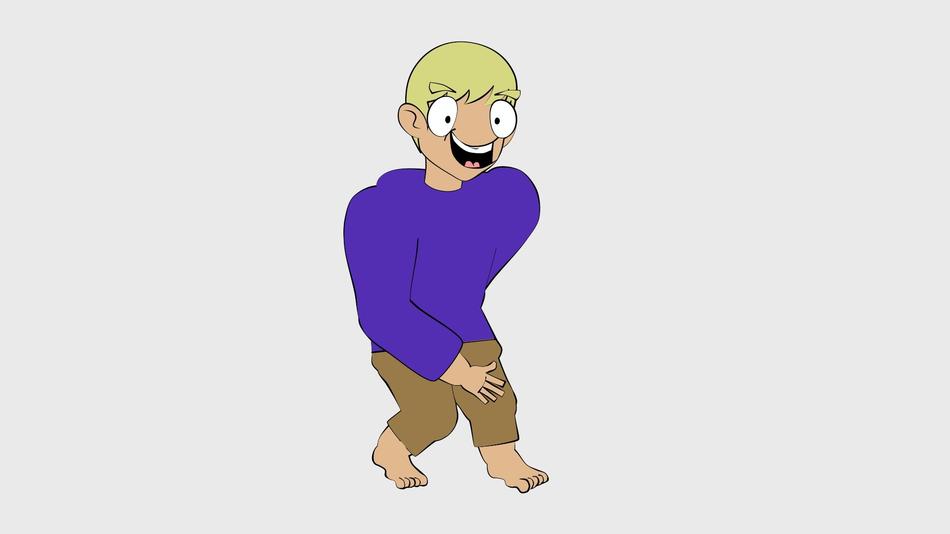 boy cartoon teen blond human walk