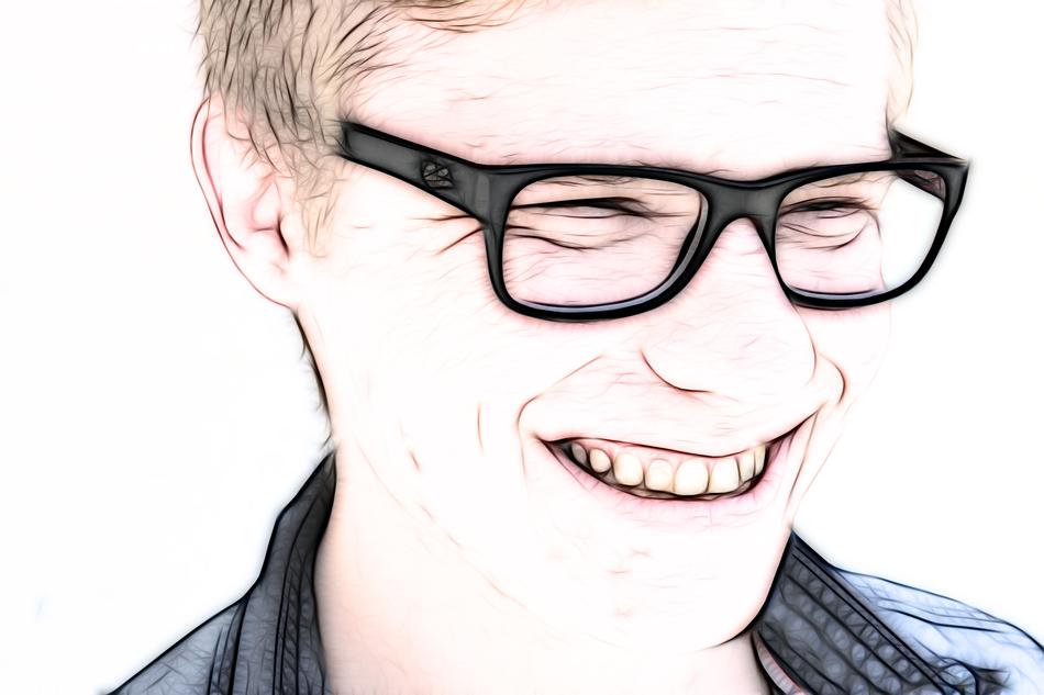 illustration of smiling man with eyewear