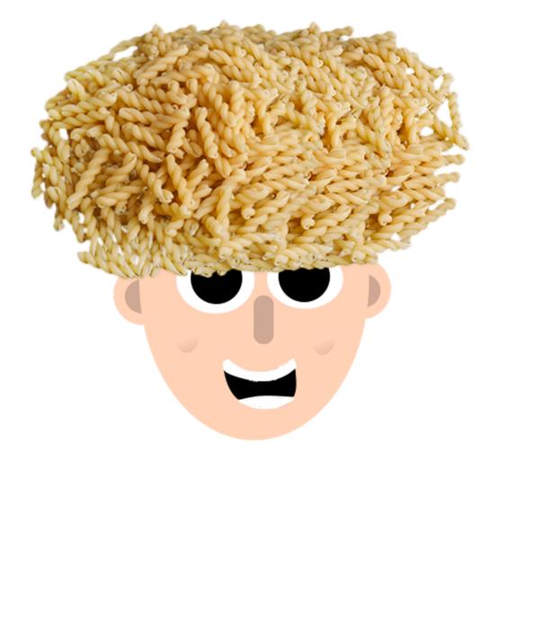 pasta boy hair curly smile food