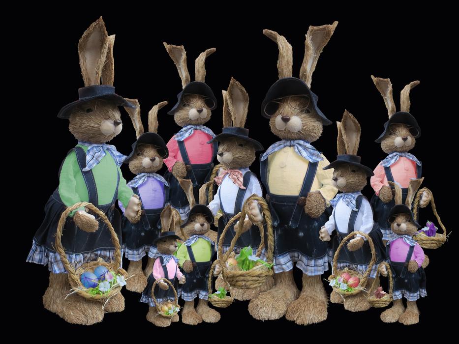 Easter Bunnies family with baskets