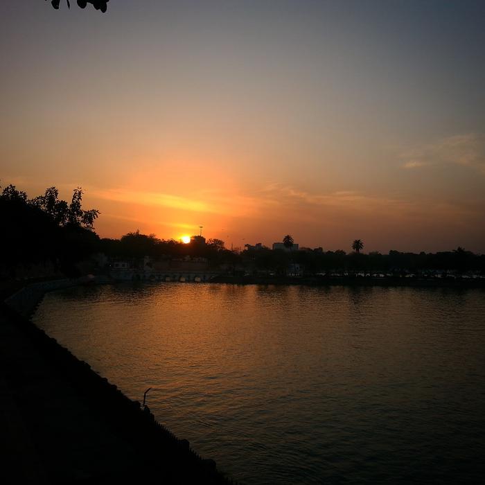 Sunset over Lake scenery