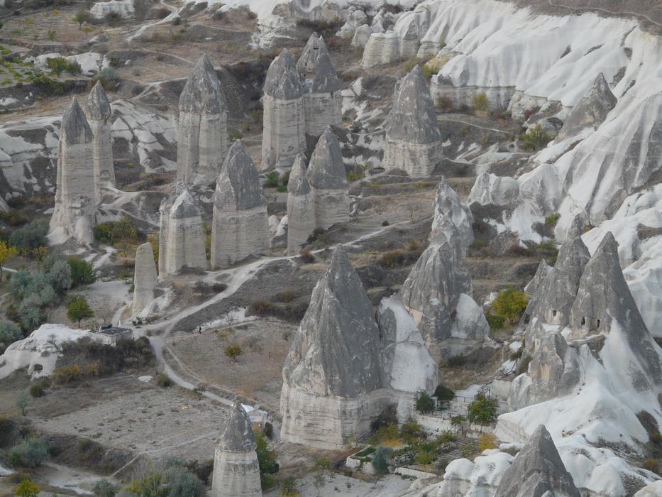 white stone landscape from above