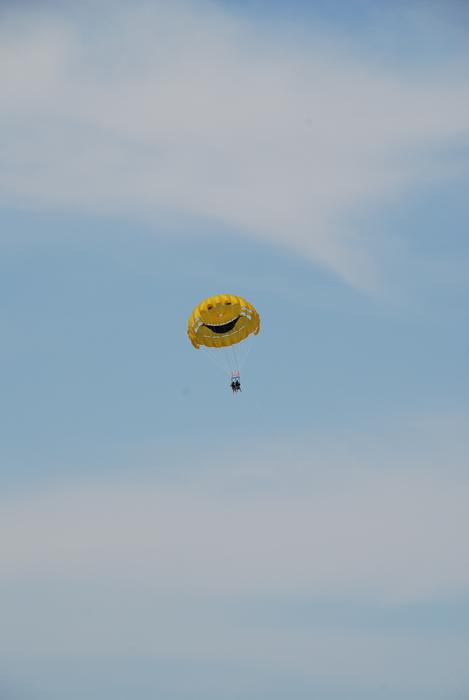 man air parachute sky
