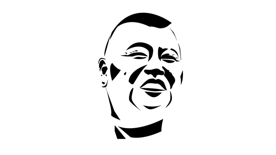 asian man black white