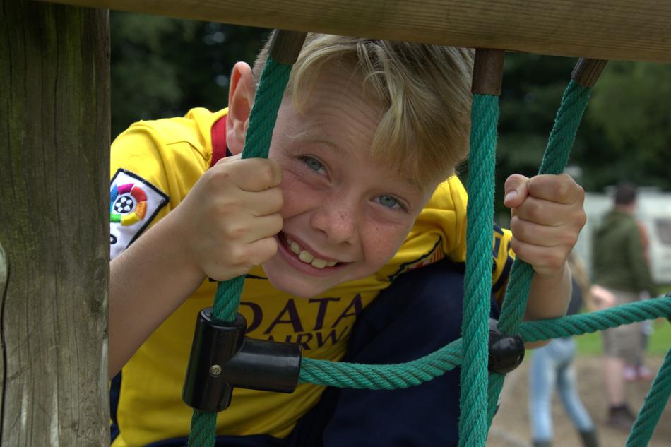 happy baby on the playground