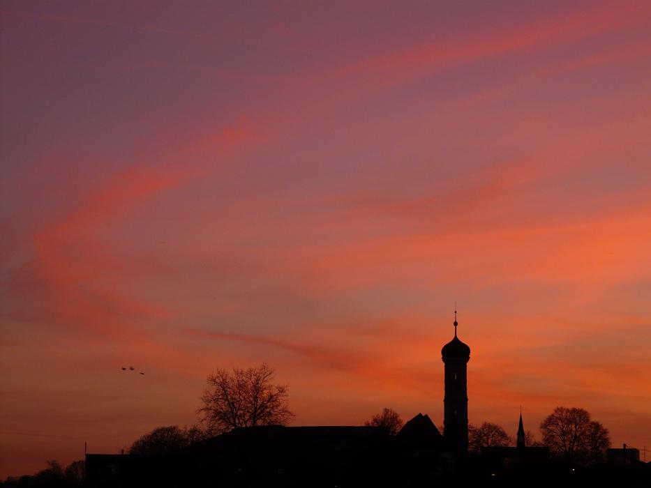 orange sunset at the tower