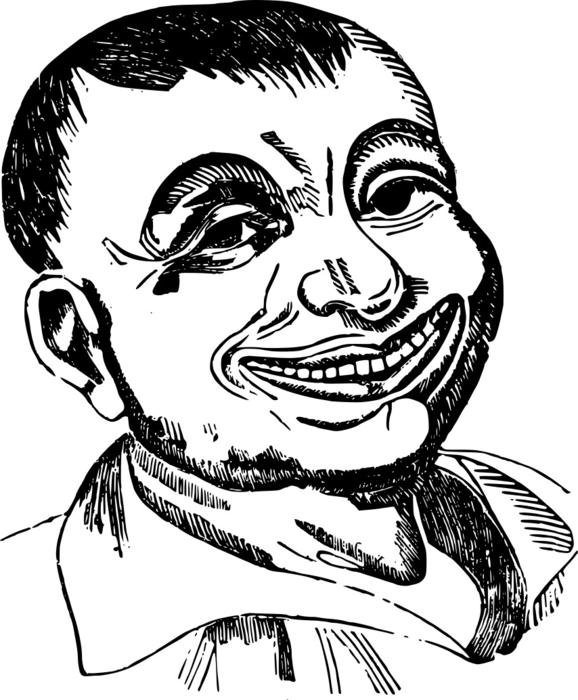 joyful man caricature