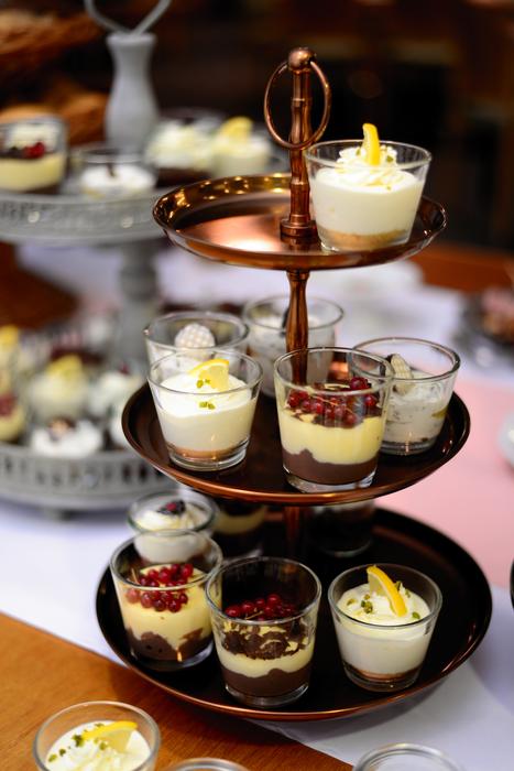 etagere with desserts