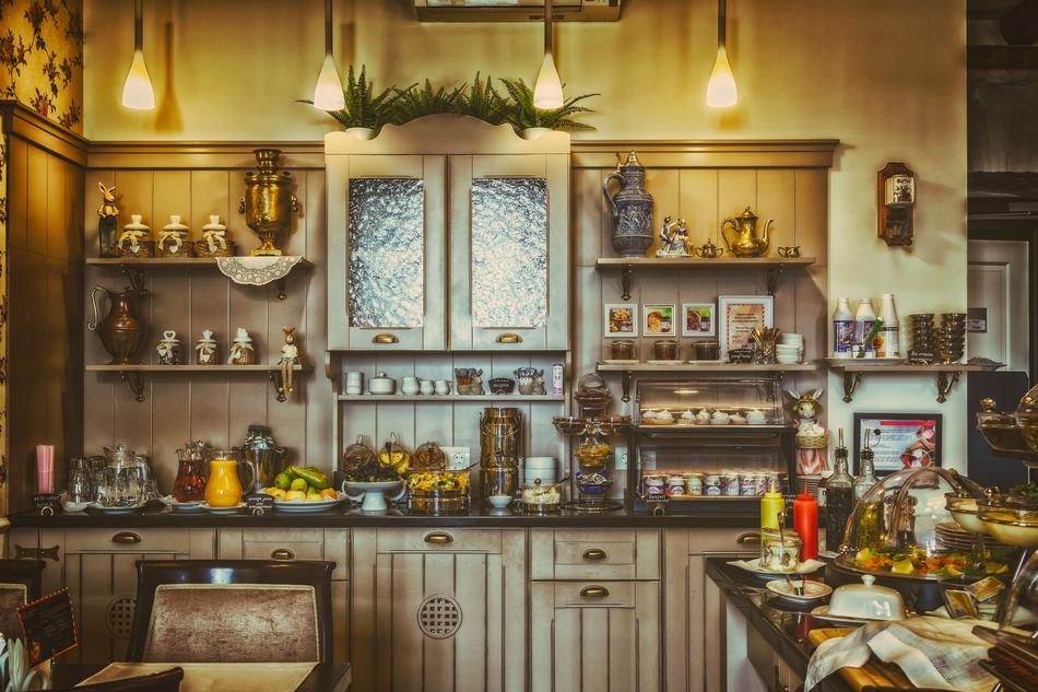 lot of products in a cozy kitchen