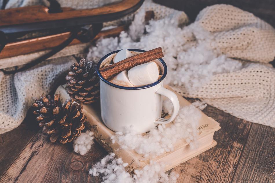 Winter Background with Coffee