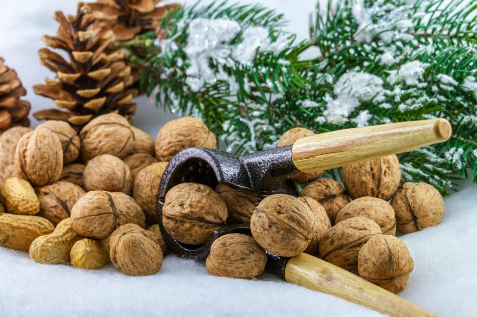 Nuts and vintage Nutcracker, Christmas still life