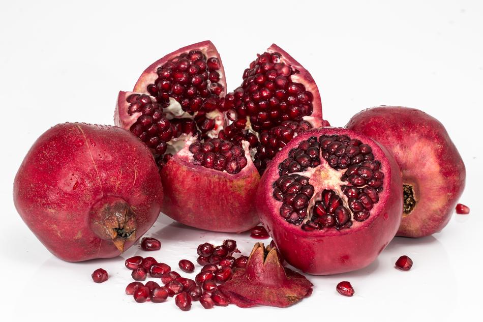 Pomegranate Fruit Seeds on a white background