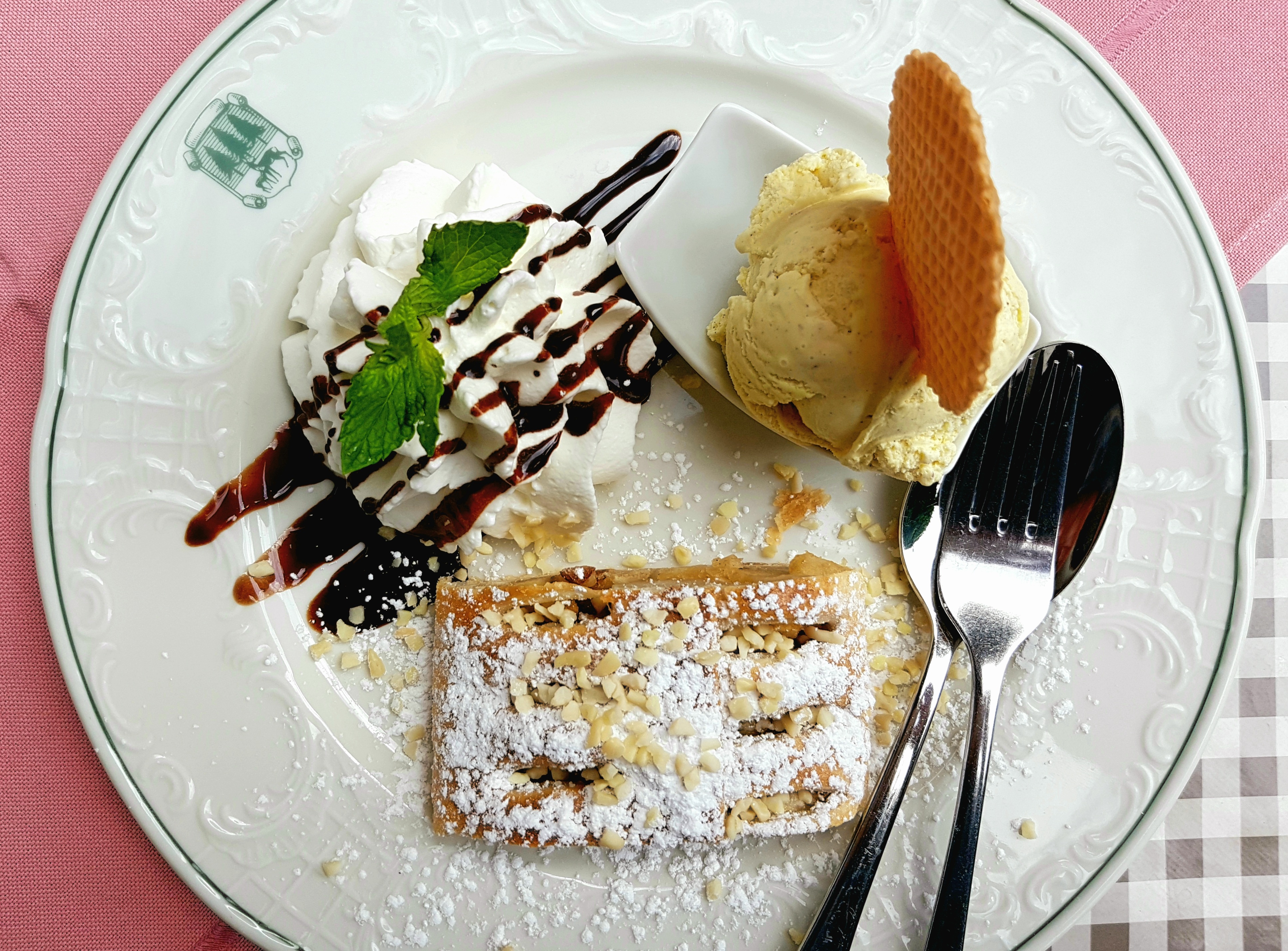 Apple Strudel with Vanilla Ice Cream