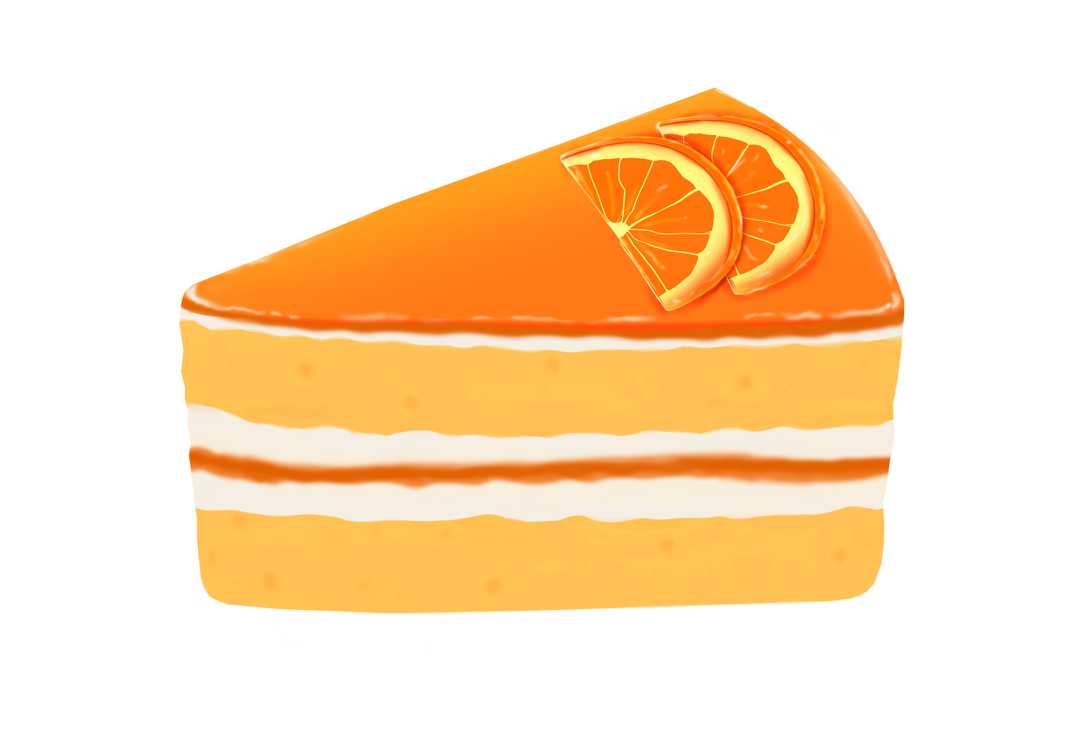 Piece of orange cake as an illustration free image download