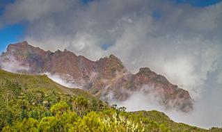 landscape of Mountain Rock Formation and Cloud