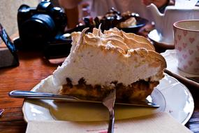 cream pie on a white plate