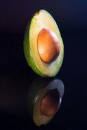 avocado with bone in mirror image