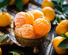 peeled tangerines in a bowl