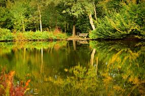 peaceful autumn landscape by the lake