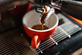 red cup with hot coffee