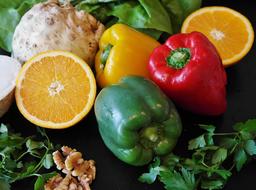 green Paprika Salad and orange