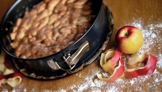 delicious cake in a baking dish