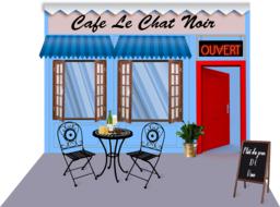 Clipart of the beautiful and colorful French Cafe in Paris, France