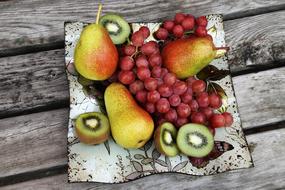 pears on a fruit plate