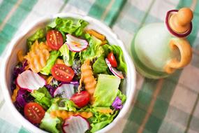 fresh vegetable salad on the table