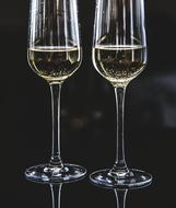 two glasses with champagne