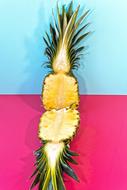 Pineapple Sweetness Delicious at pink and blue background