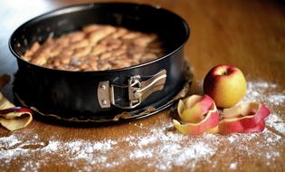 delicious baked apple pie on the table