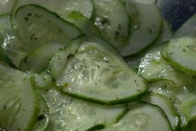 green Cucumber Salad with oil