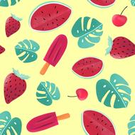 background with watermelon and ice cream