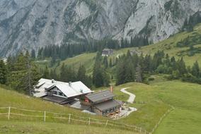 small village in scenic mountain valley at summer, austria, Dachstein-Krippenstein