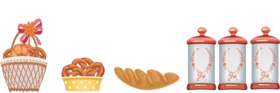 pastry and bread, drawing