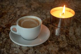 beautiful Coffee Cup and Candle