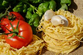 Noodles Tagliatelle Pasta and vegetables