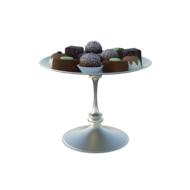 chocolates on a silver stand