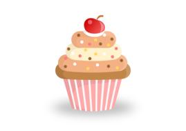 cake with colored cream and berry at top drawing