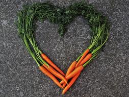 carrots as a heart