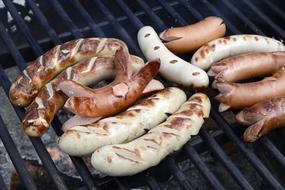 grilling sausages