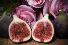 Fig Dessert on Wooden Disc