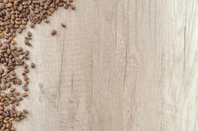 coffee beans on a wooden table